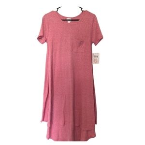 Lularoe NWT Carly dress XS pink pocket solid
